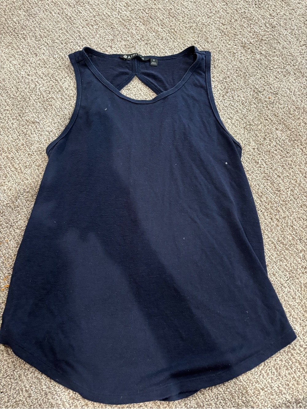 Athleta Navy Sleeveless Tank with Back Keyhole